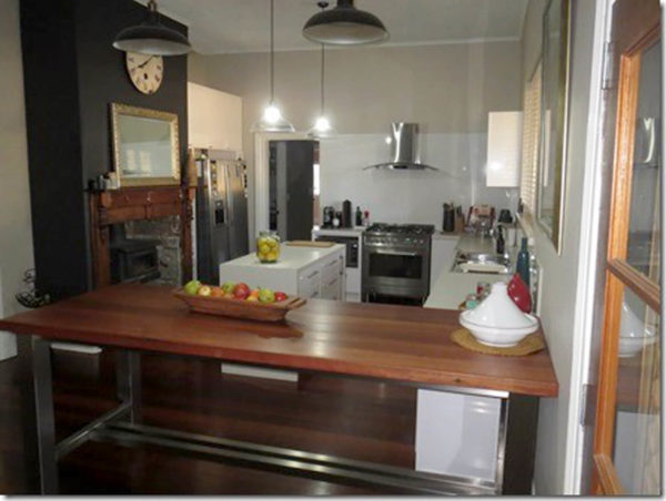 York Jarrah and Stainless Bar Table