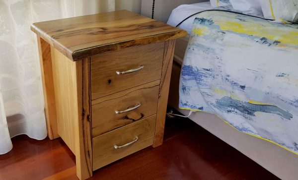 Woodvale Raw 3 drawer Marri Bedside Table