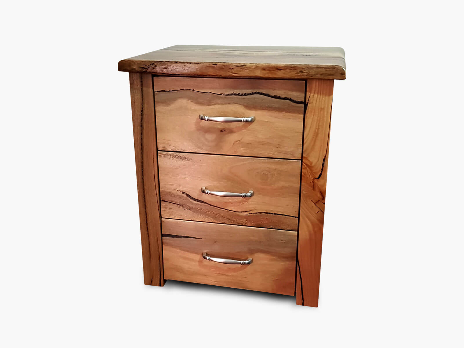 Woodvale Raw 3 drawer Marri Bedside Table