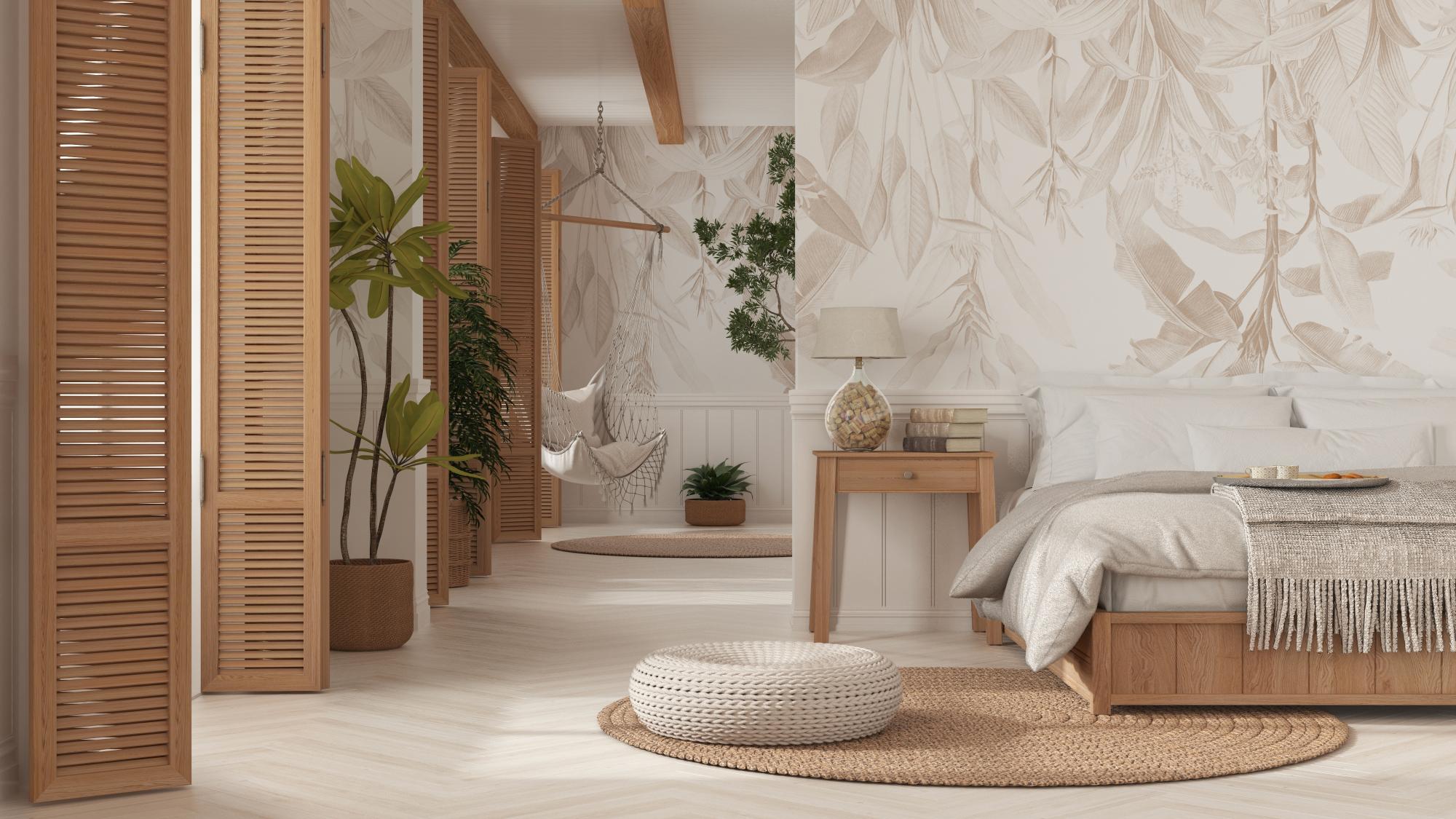 custom timber wooden bedroom boho style