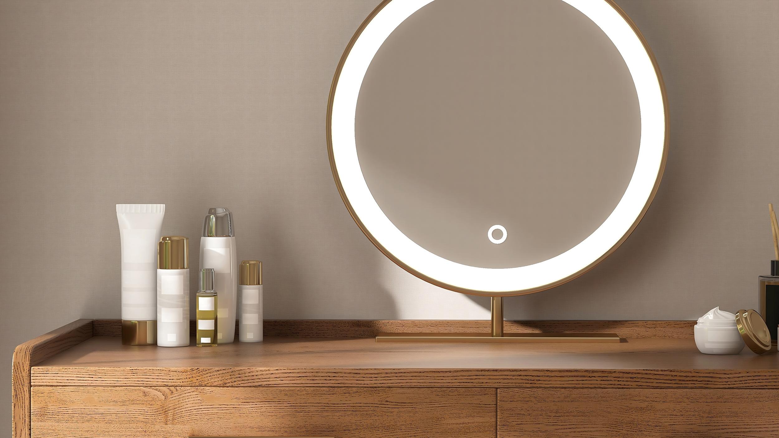 timber bedroom vanity