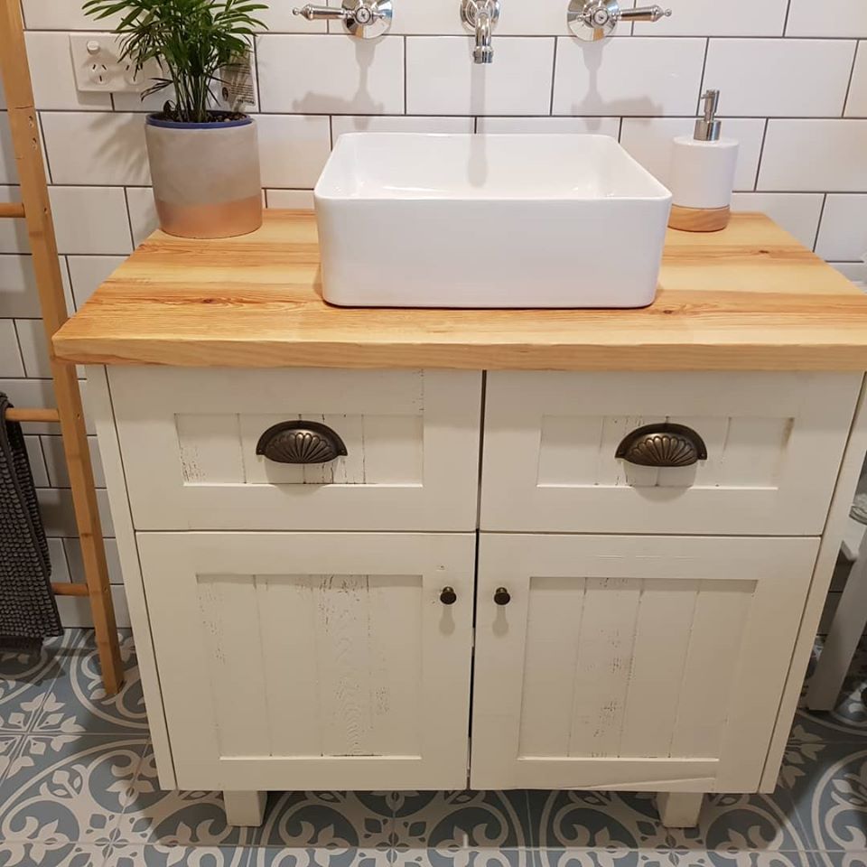 Custom Tasmian Oak Bathroom Vanity by Jarrimber