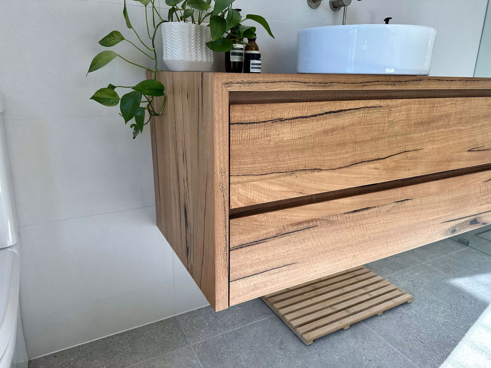 solid timber bathroom vanity